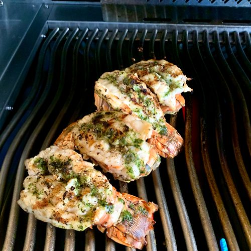 Grilled lobster tails, from a past dinner in a villa in Guanacaste